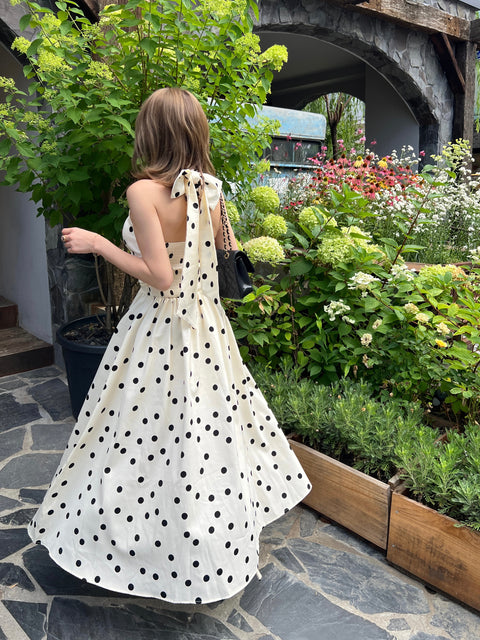 Dot Holter Long Dress／White
