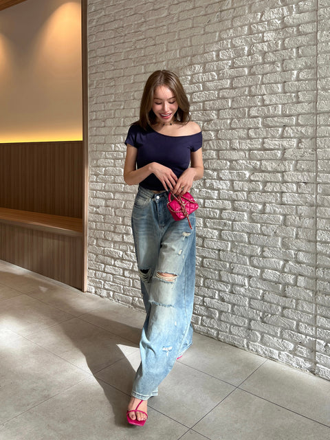 カップ付きOne shoulder T-shirt