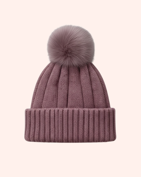 Fur Pom Knit Beanie