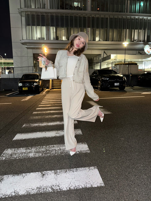 ダブルウエストパンツ/beige(再販売・ご予約)