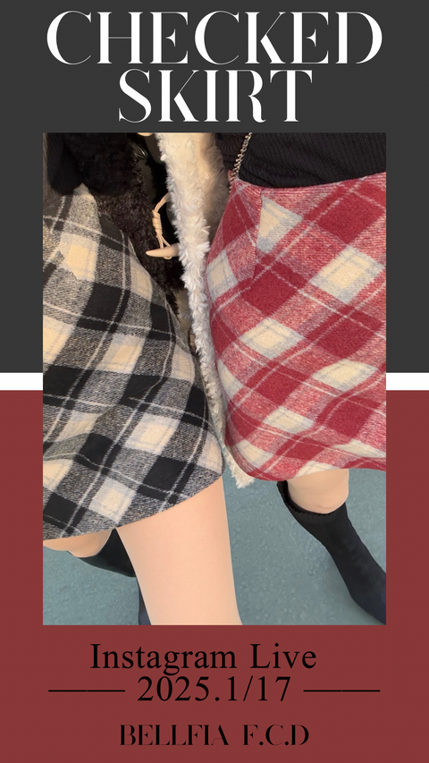 チェックスカート(Red)