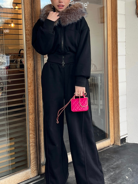 Big Fur Hooded Set