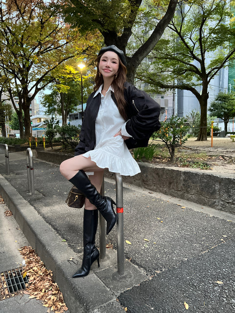 Frill Hem Shirt Onepiece／再販売ご注文受付中