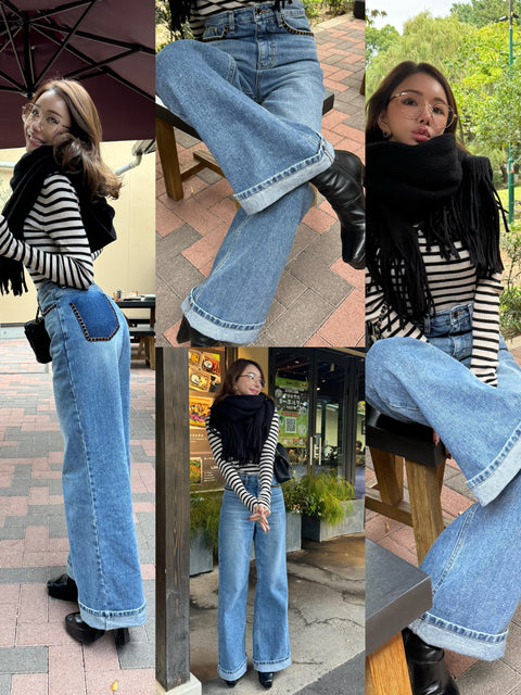 “美”シルエットDenim pants