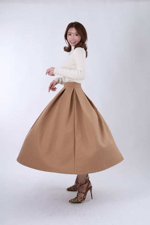 Longタックスカート(Camel)