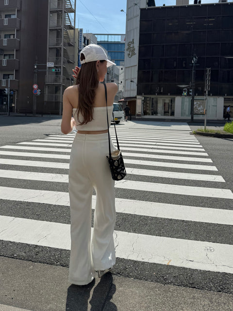 White bustier＆pants set／送料無料