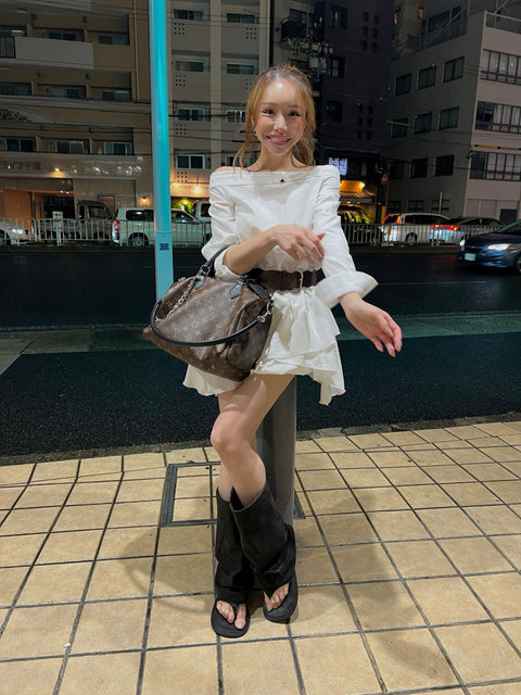 Drape Sandal Boots／Black(只今ご予約受付中)