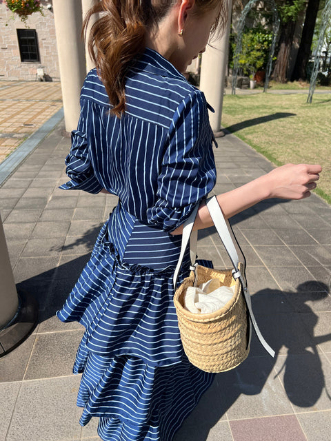 Stripe Tiered One-piece Set