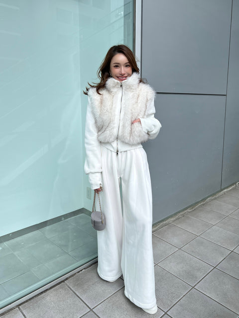Fur Vest & Wide Pants Set-Up