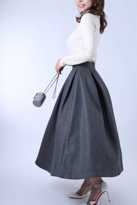 Longタックスカート(Gray)