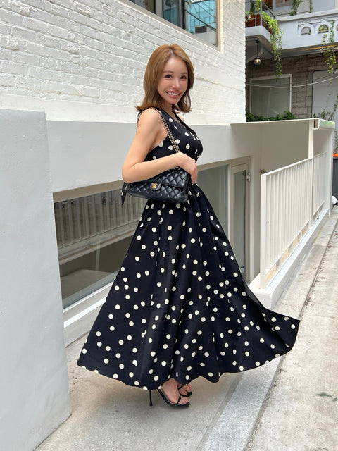 Dot Holter Long Dress／Black