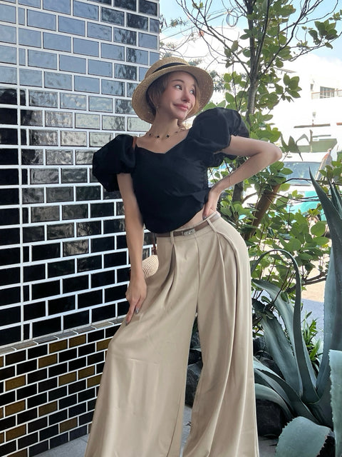 Volume Puff Tops／Black