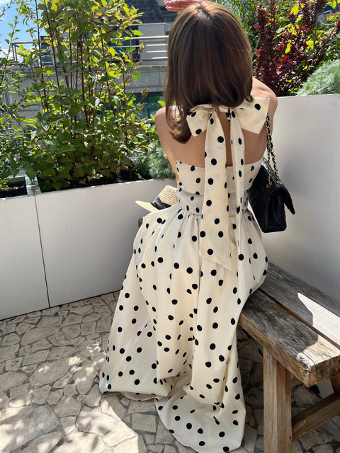 Dot Holter Long Dress／White