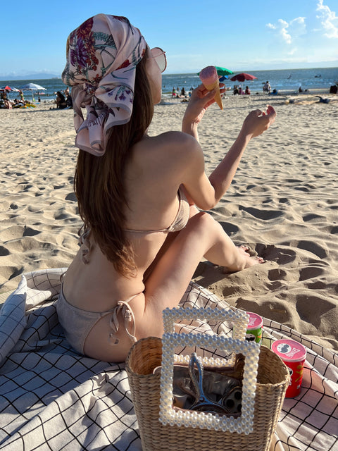 Flower scarf／pink 送料無料