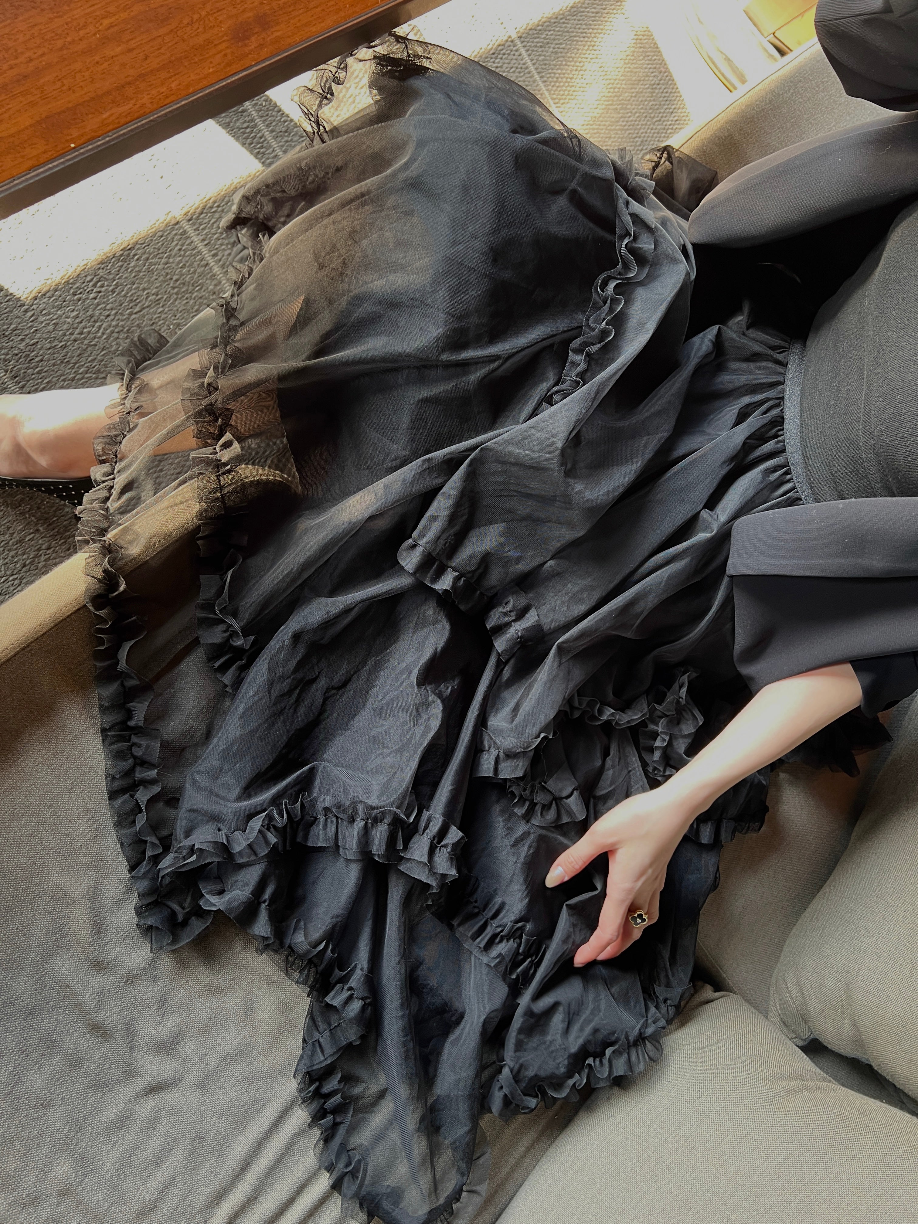 Airy Volume Tulle Skirt／Black – Bellfia f.c.d