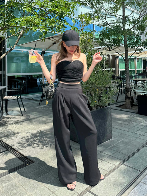 Black bustier&pants set／送料無料