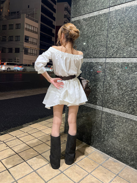 Drape Sandal Boots／Black(只今ご予約受付中)