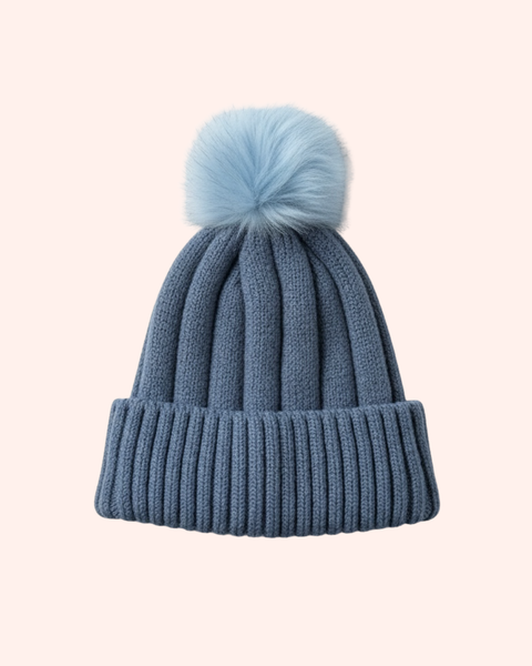 Fur Pom Knit Beanie