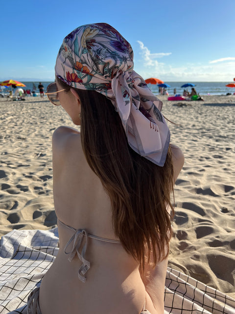 Flower scarf／pink 送料無料