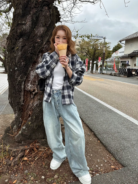 Curvy Wide Denim／LightBlue、White 再販売ご予約受付中