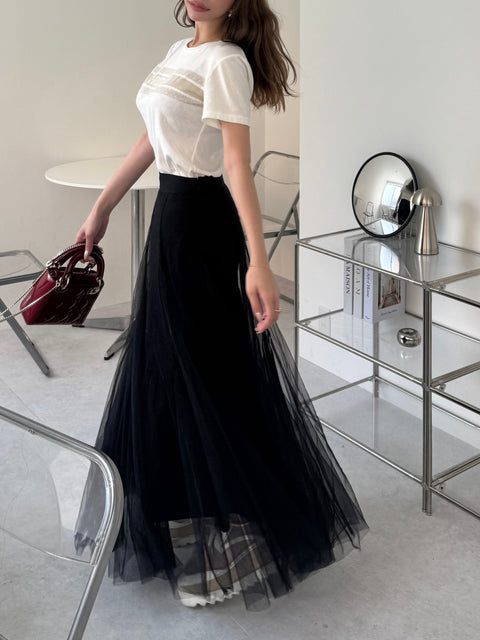 tulle skirt／Black