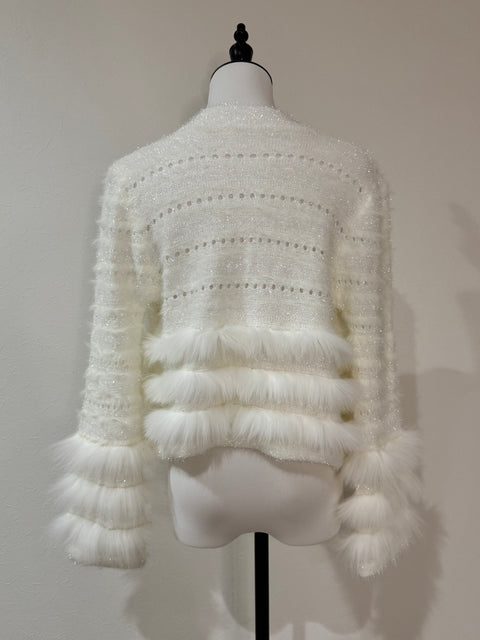 Fur×Glitter カーディガン(White)