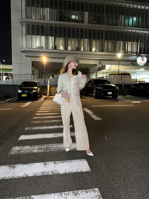 メタリックスパンコールカーディガン