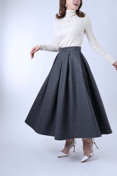 Longタックスカート(Gray)