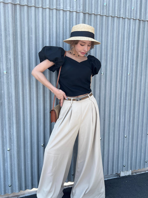 Volume Puff Tops／Black