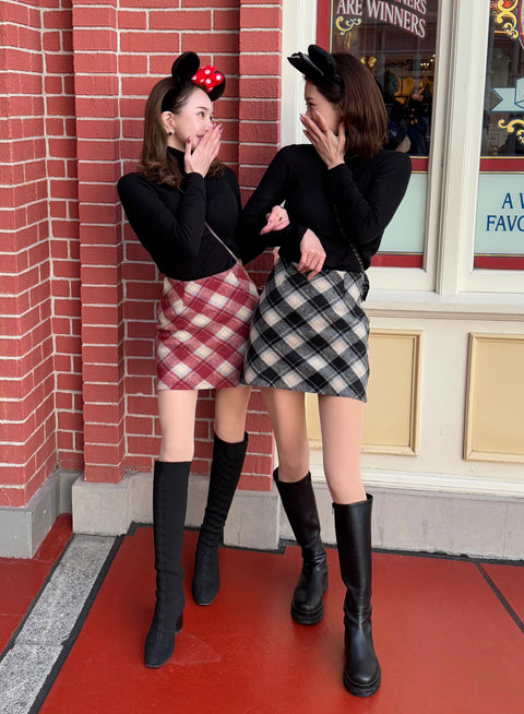 チェックスカート(Red)