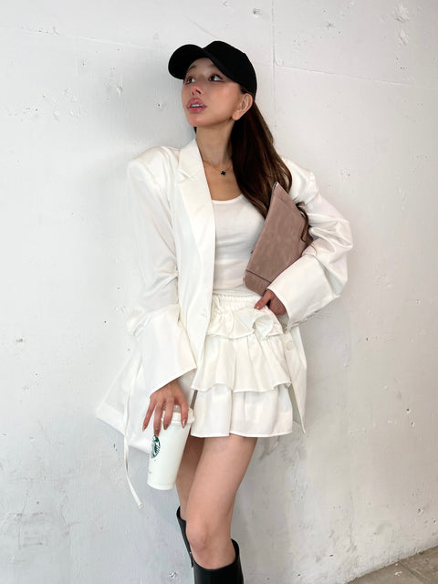 Tiered Frill Mini Skirt(インナーパンツ付き)／Setupで購入の場合は900円OFF➞￥16,000