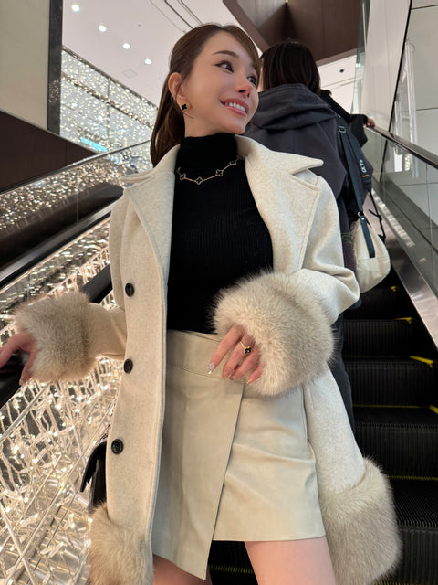 Bigfur Pコート(Ivory)