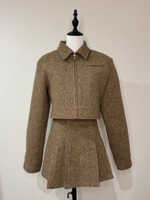 プリーツスカートセットアップ(Lightbrown)