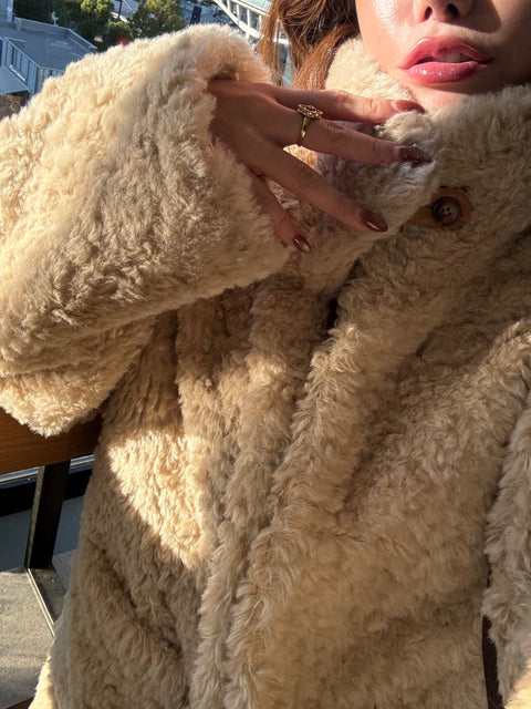2way リバーシブルムートンコート(Brown)