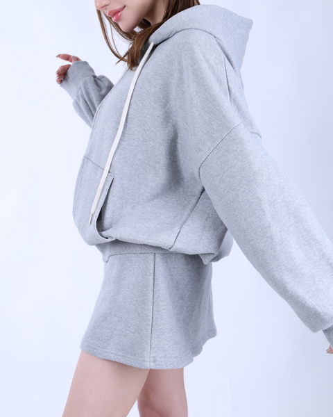 ZIPパーカー＆インナーパンツミニスカートSET/gray