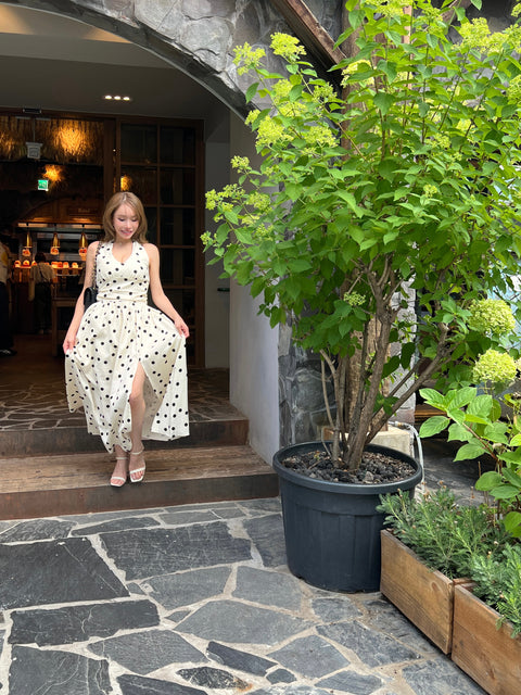 Dot Holter Long Dress／White