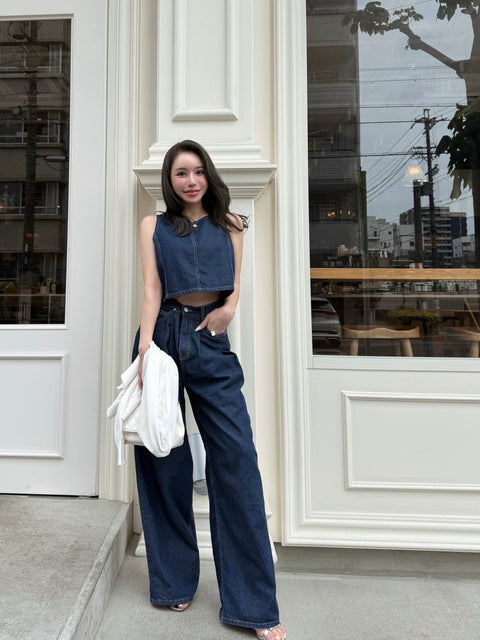 Pintuck wide pants