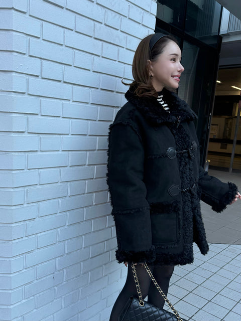 2way リバーシブルムートンコート(Black)