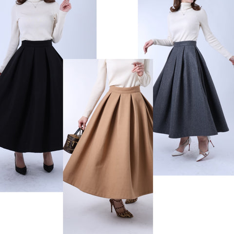 Longタックスカート(Gray)