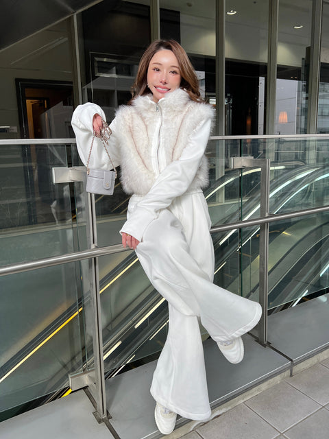 Fur Vest & Wide Pants Set-Up
