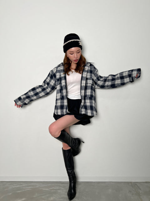 Oversized Check Shirt／送料無料