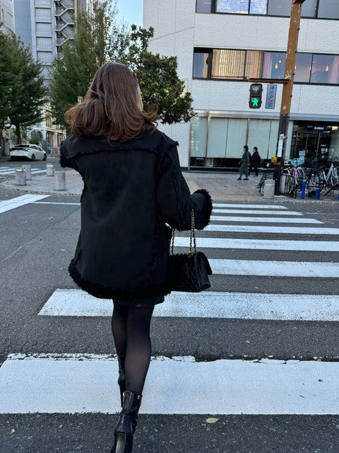 2way リバーシブルムートンコート(Black)