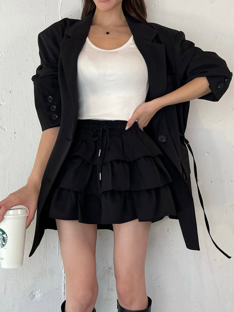 Tiered Frill Mini Skirt(インナーパンツ付き)／Setupで購入の場合は900円OFF➞￥16,000