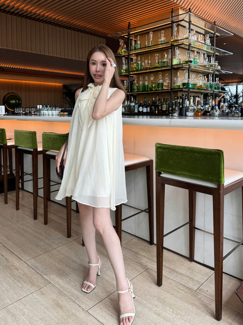 Sheer 4Way Ribbon Dress／Mini ivory