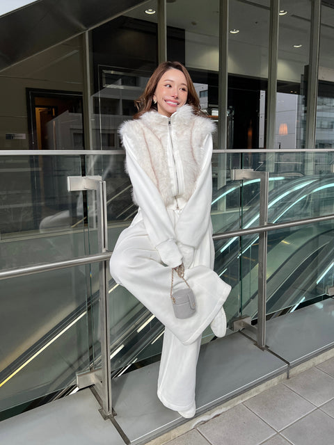 Fur Vest & Wide Pants Set-Up