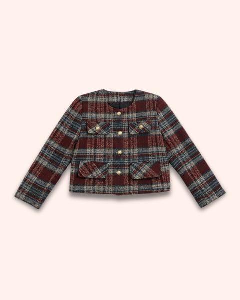 Classic Tweed Check Jacket／red再販ご予約受付中(送料無料)