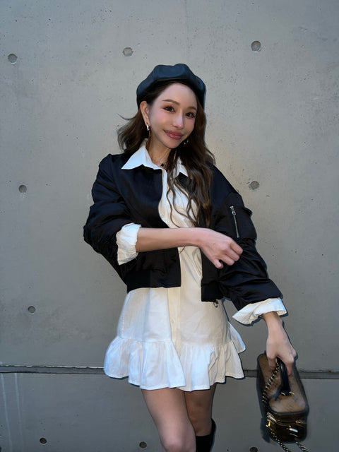 Frill Hem Shirt Onepiece／再販売ご注文受付中