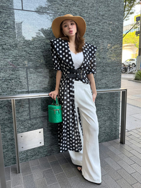 Asymmetric Dot Flare Robe／送料無料