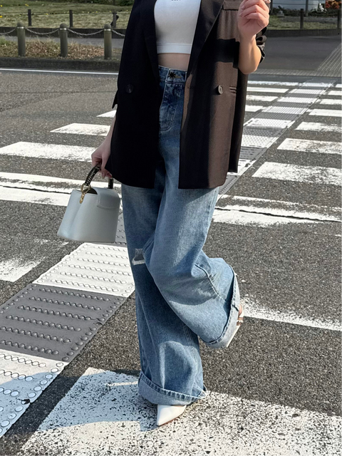 “美”シルエットDenim pants