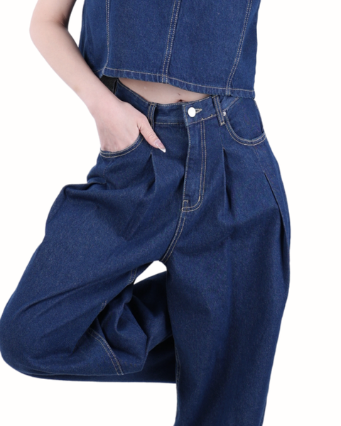 Pintuck wide pants